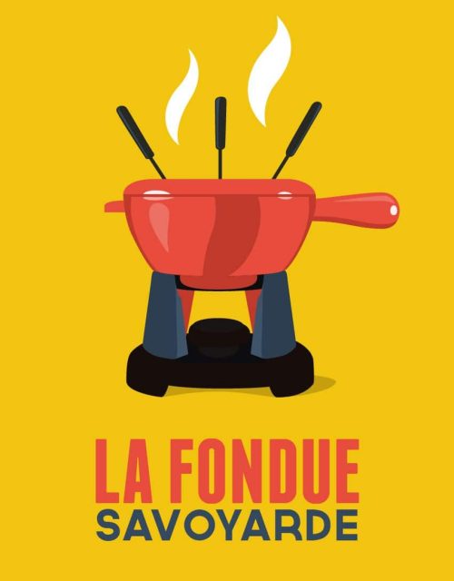 poster Affiche la fondue jaune