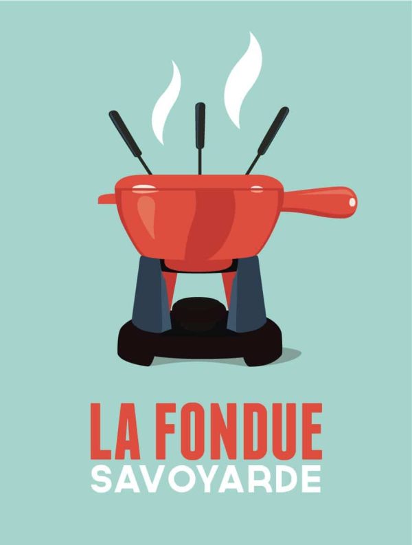 Poster Fondue savoyarde bleu